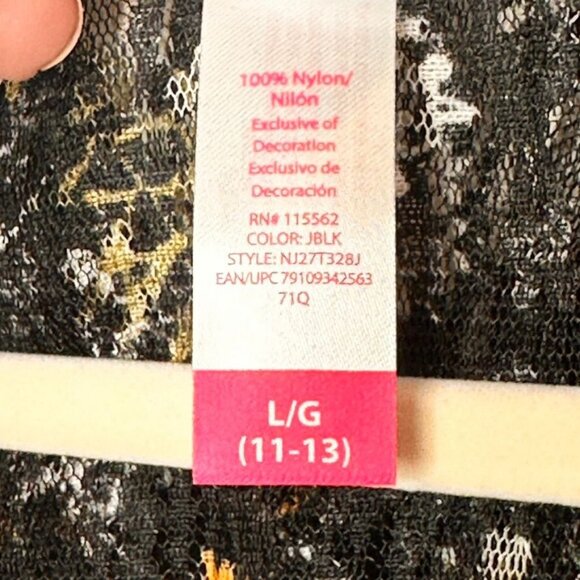 90S Y2K Sheer Black Floral Lace Top Womens L Whimsigoth Fairygrunge Ruffle Sheer - Picture 5 of 8